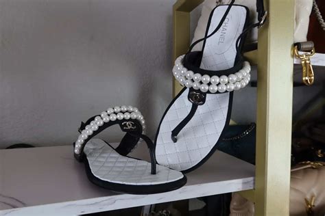 chanel thong sandals with pearl|Chanel sandals official website.